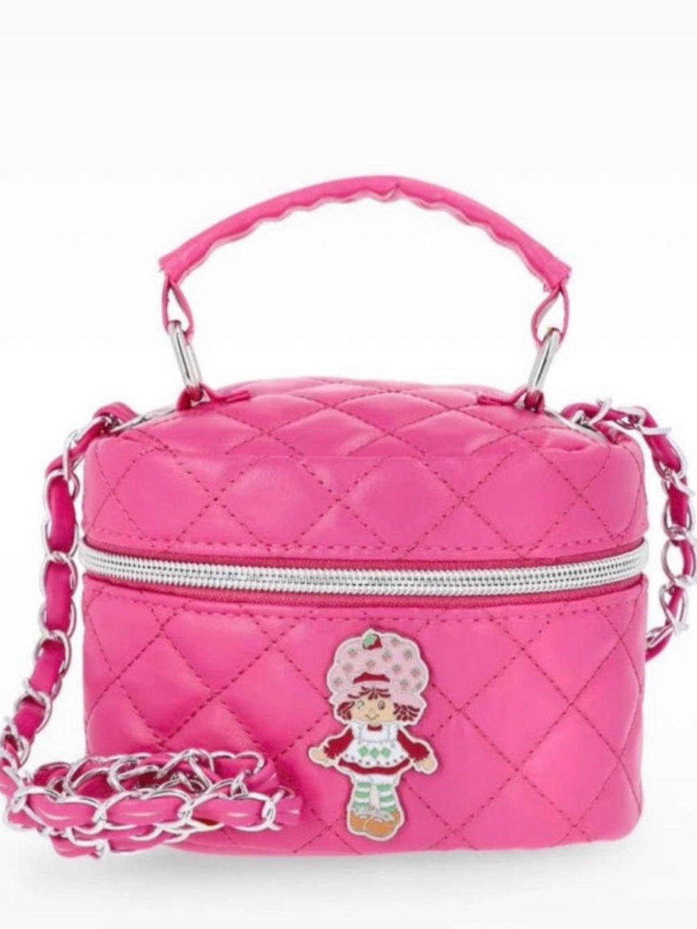 Strawberry Shortcake Crossbody Faux Leather Bag Pink Girls Mini Quilted NEW